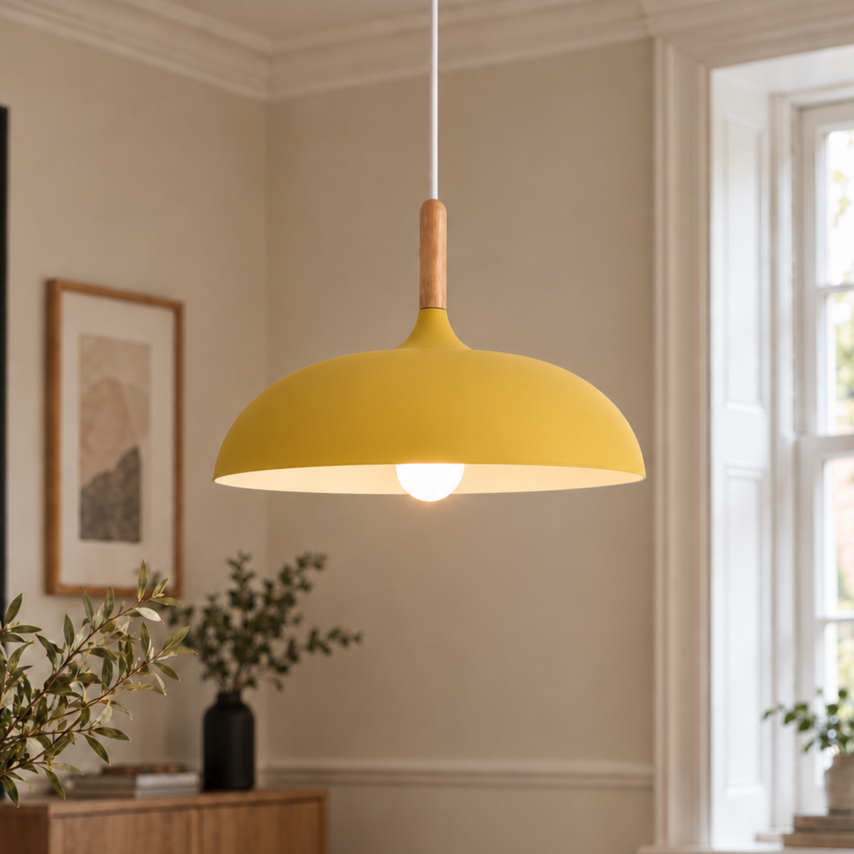 Minimalist Wood Aluminium Pendant Light