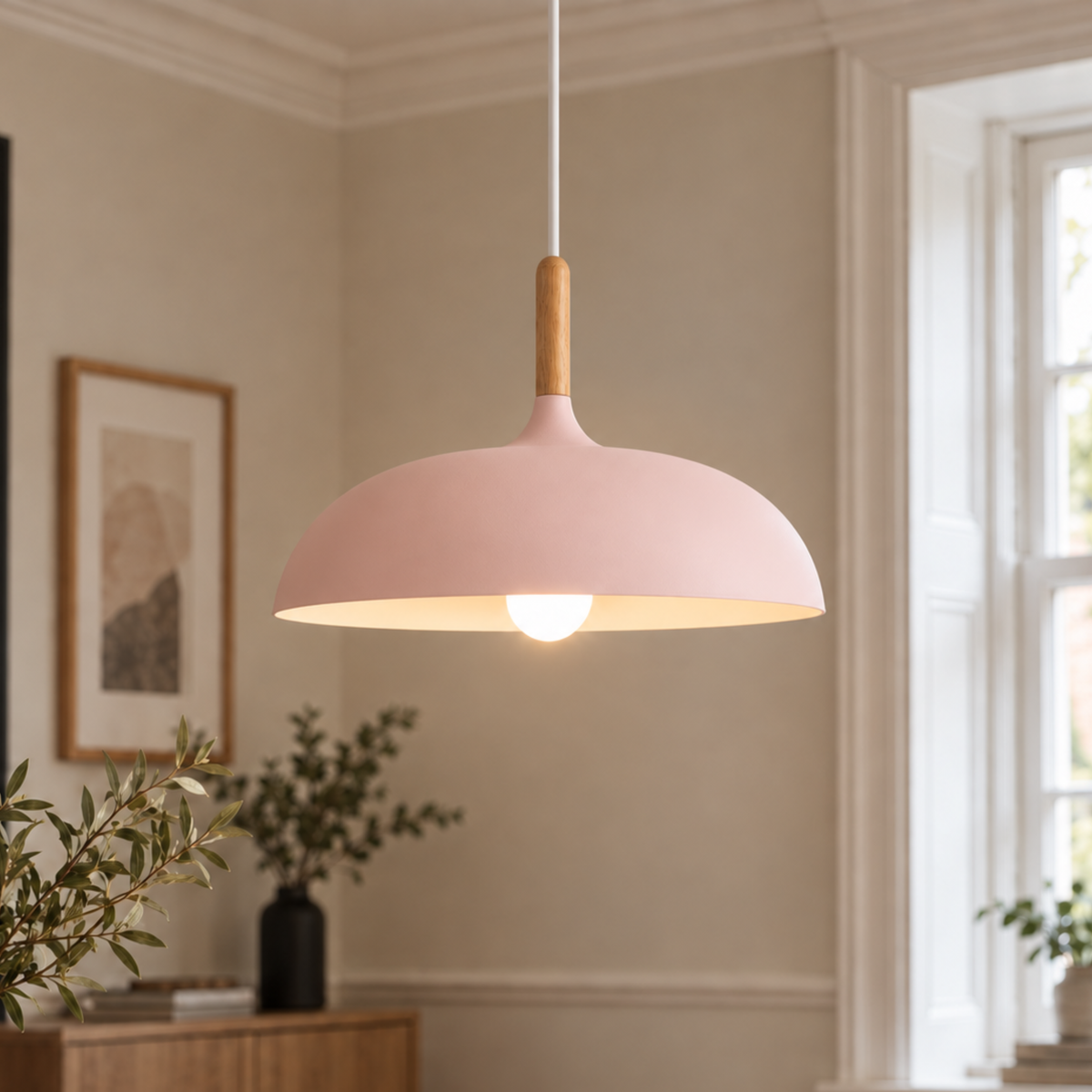 Minimalist Wood Aluminium Pendant Light