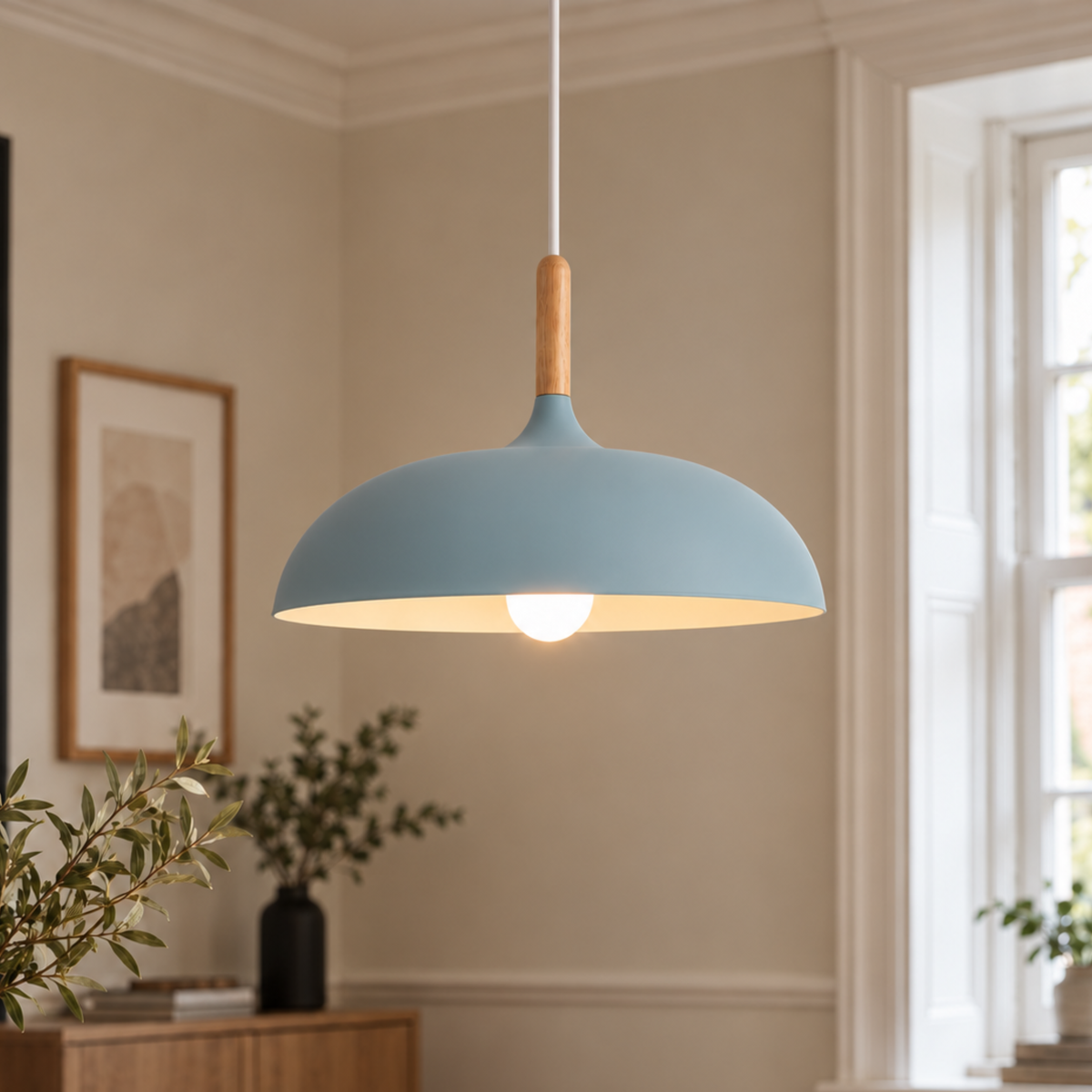 Minimalist Wood Aluminium Pendant Light
