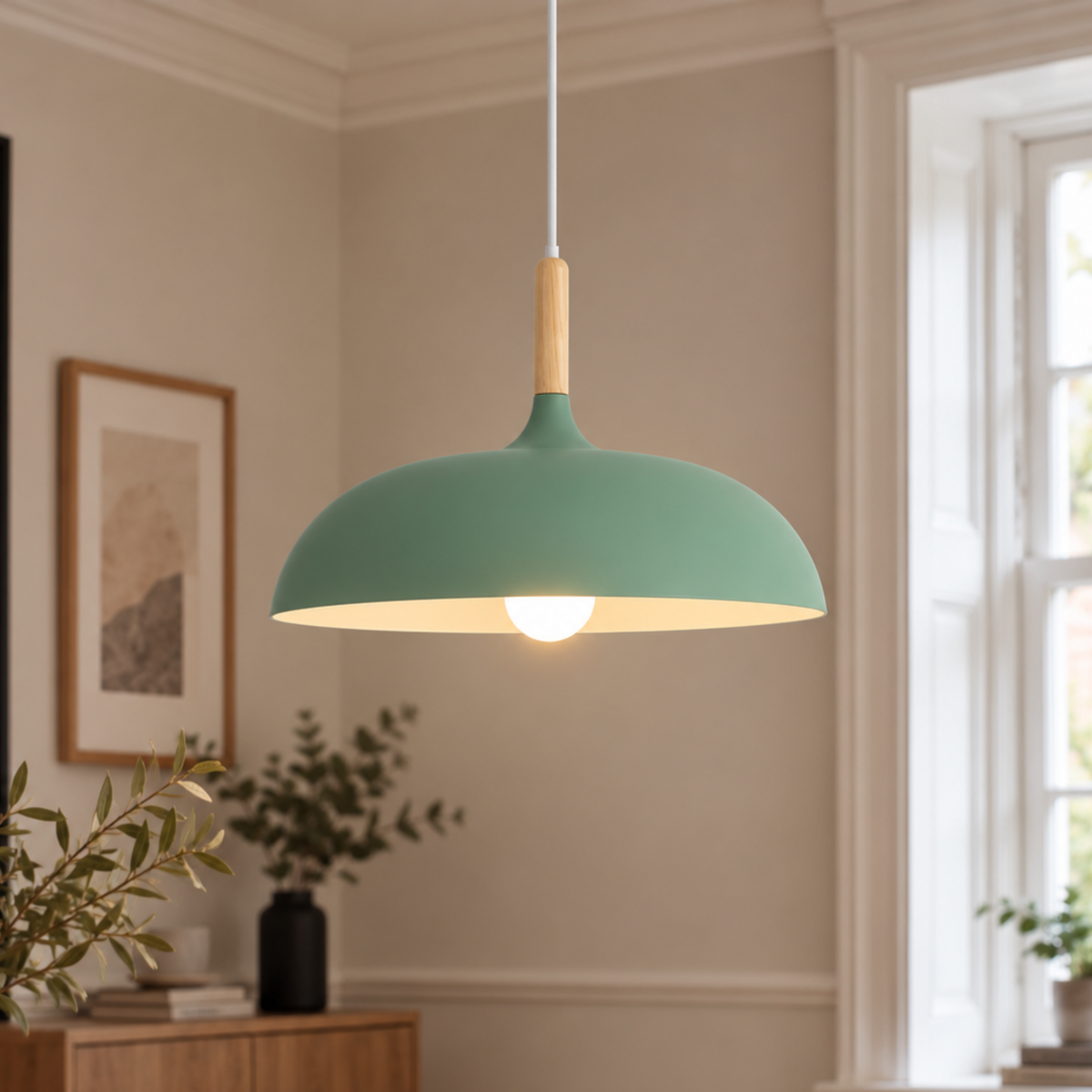 Minimalist Wood Aluminium Pendant Light