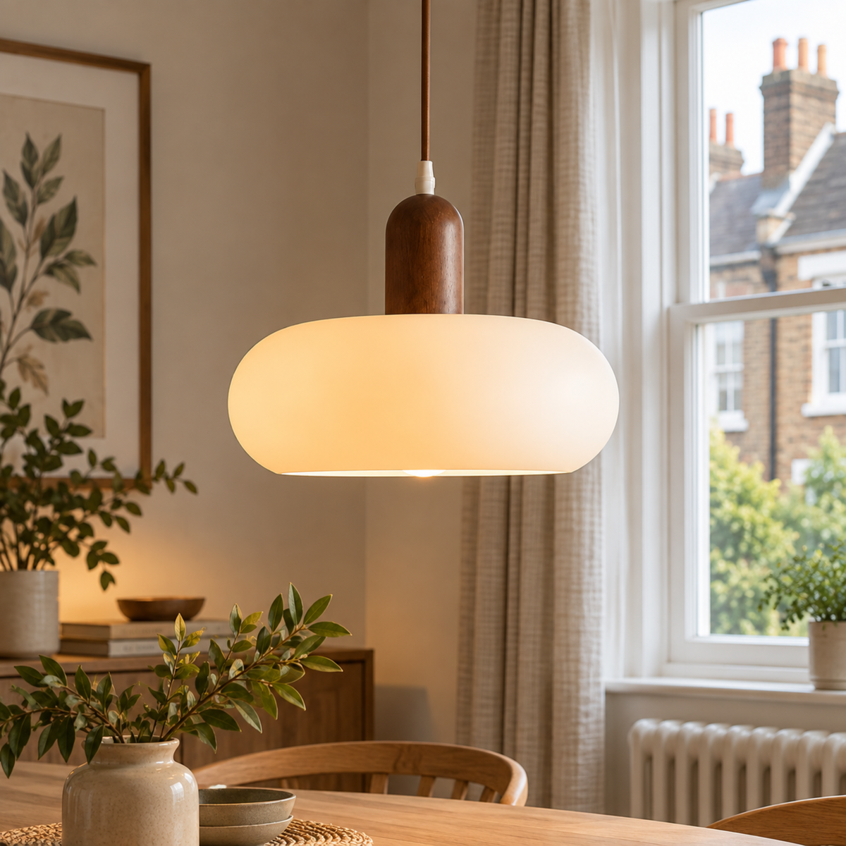Scandinavian Cream Pendant Light