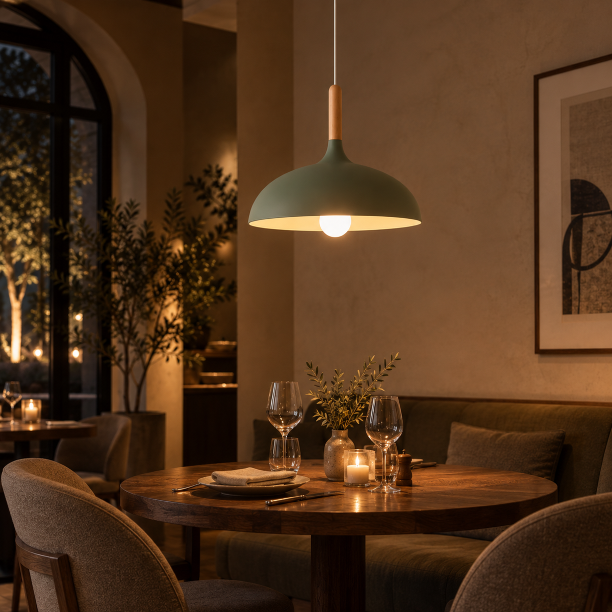Minimalist Wood Aluminium Pendant Light