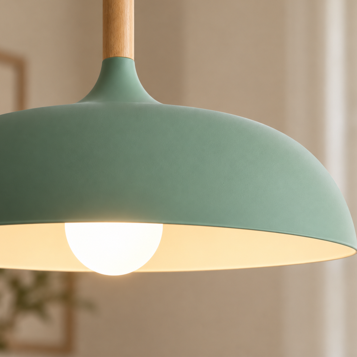 Minimalist Wood Aluminium Pendant Light