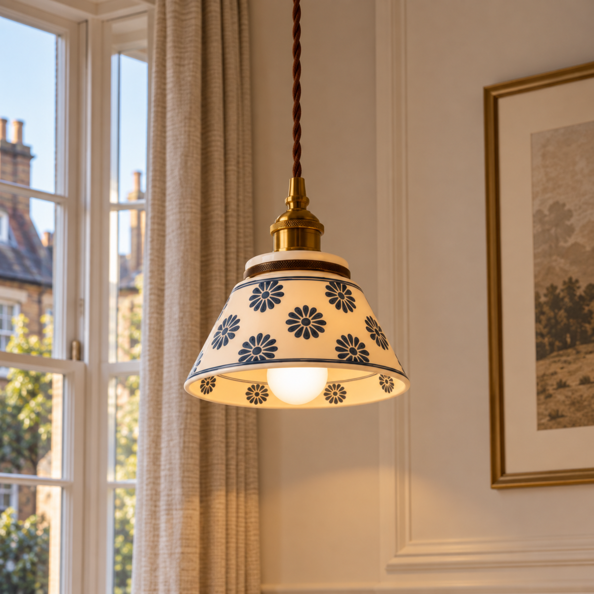 Vintage Ceramic Pendant Light