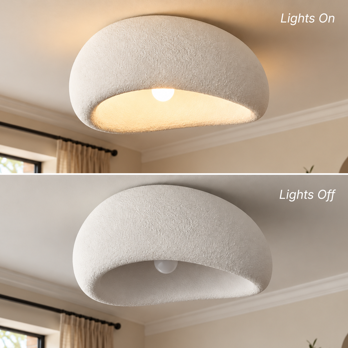 Minimalist Stone Look Ceiling Light