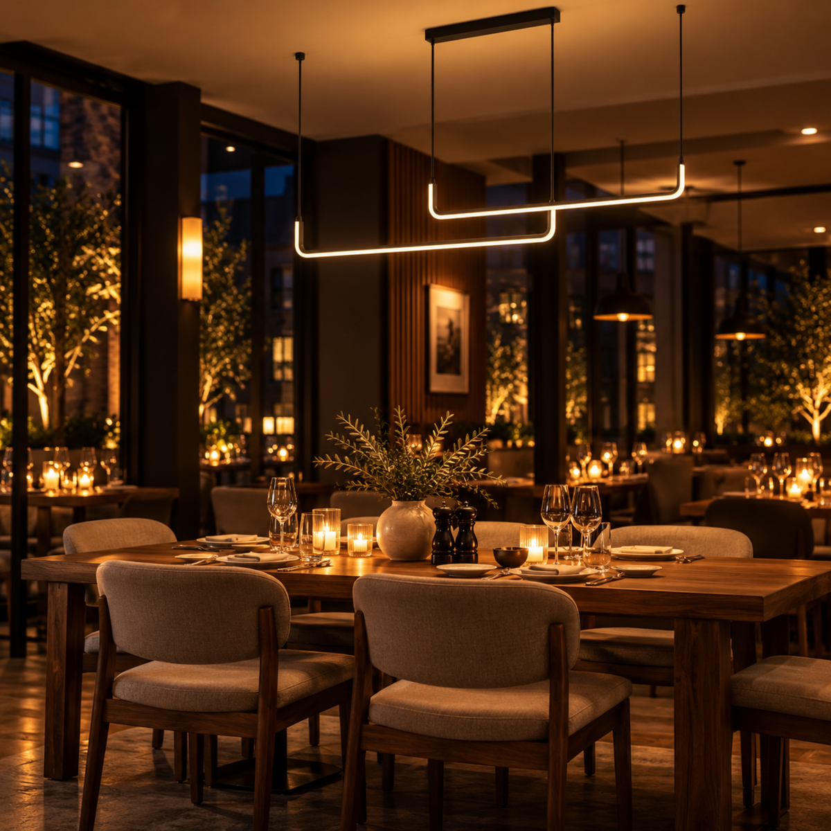 Modern LED Strip Pendant Light