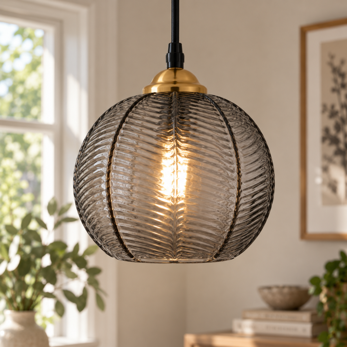 Modern Striped Glass Pendant Light