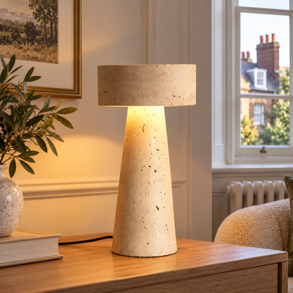Modern Travertine LED Table Lamp