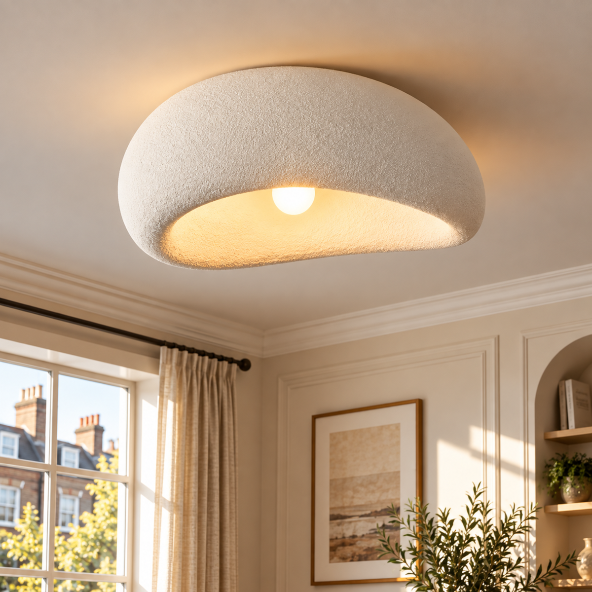 Minimalist Stone Look Ceiling Light