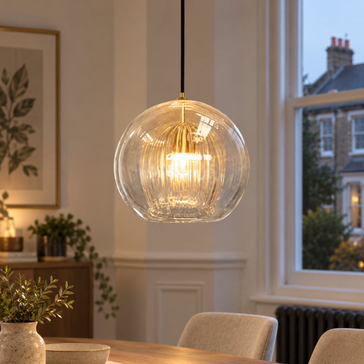 June Glass Globe Pendant Light