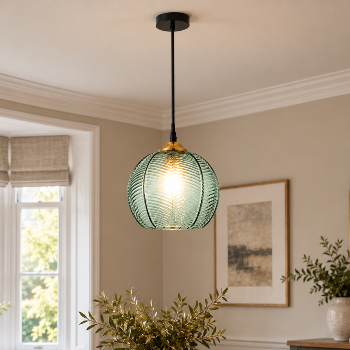 Modern Striped Glass Pendant Light