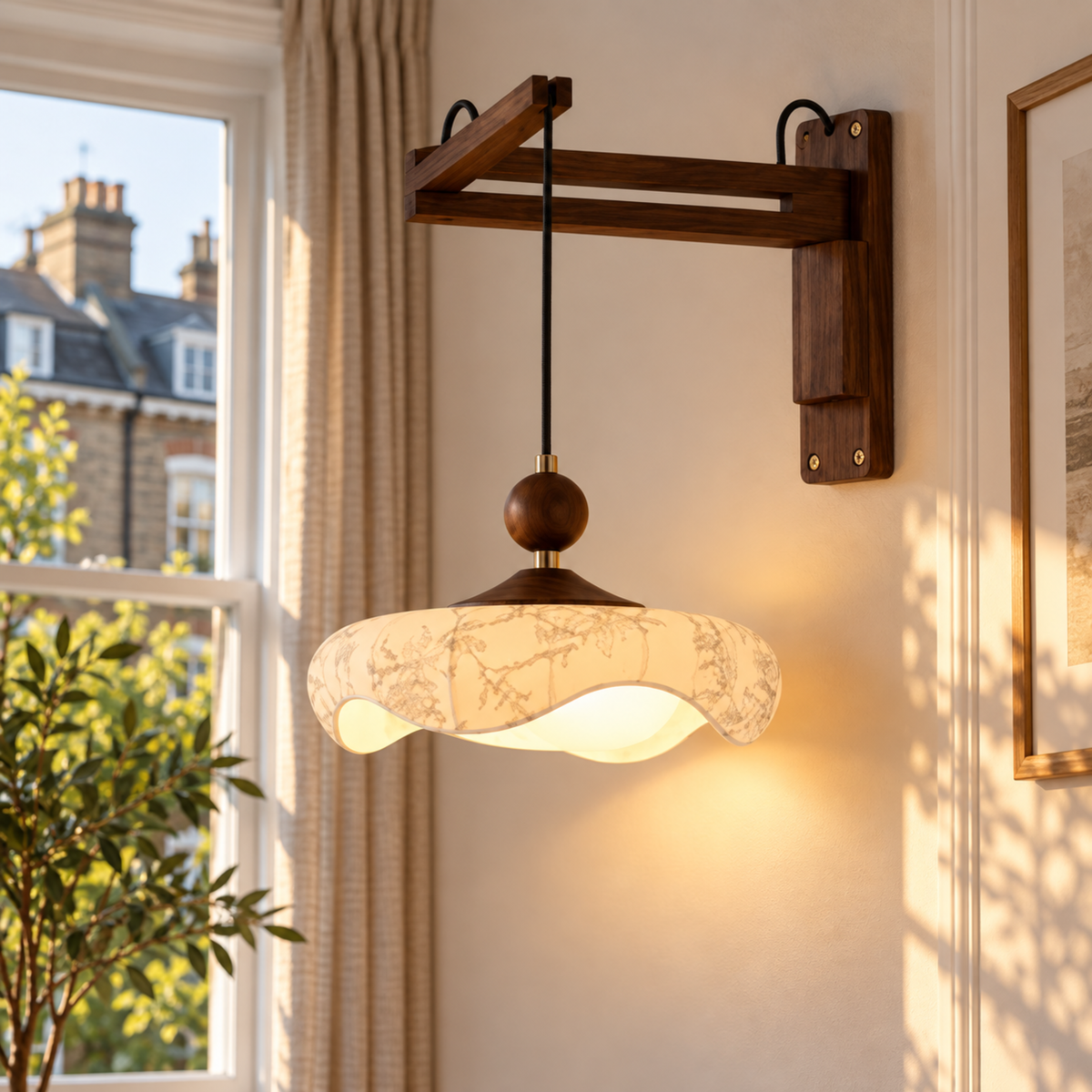 Retro LED Wall Light with Fabric Shade