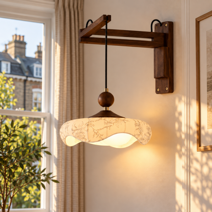 Retro LED Wall Light with Fabric Shade