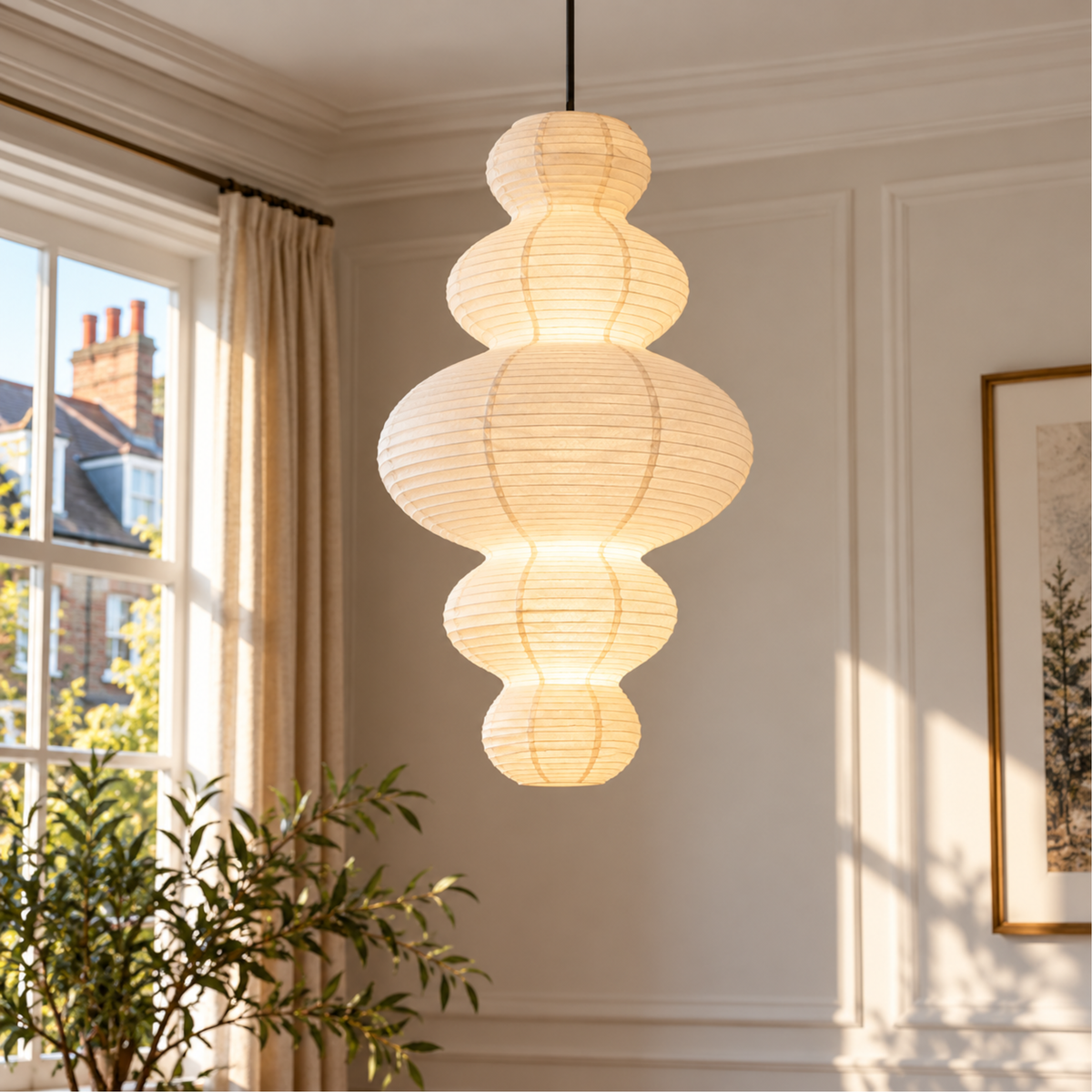 Layered Rice Paper Pendant Light