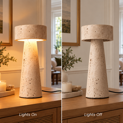 Modern Travertine LED Table Lamp