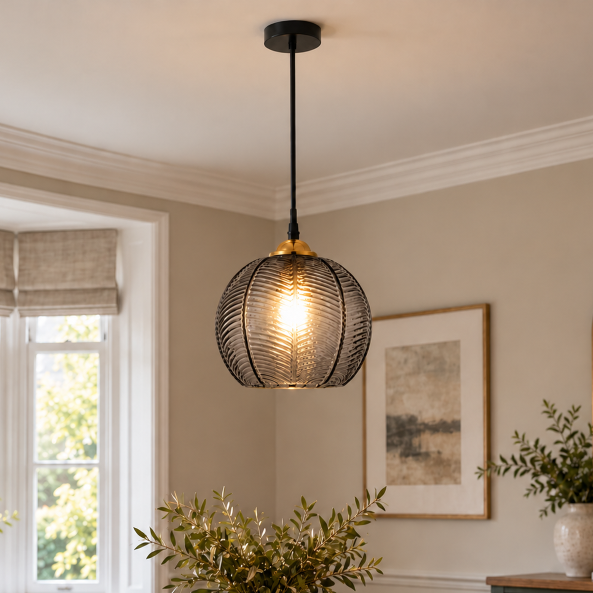 Modern Striped Glass Pendant Light