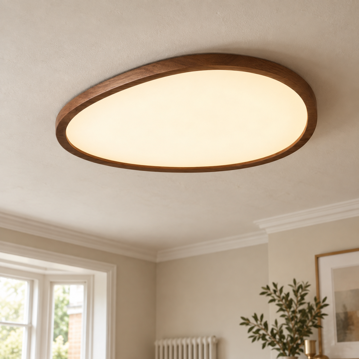 Ultra Thin Wood Look LED Ceiling Light