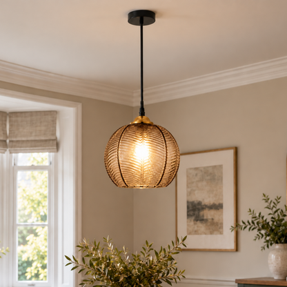 Modern Striped Glass Pendant Light