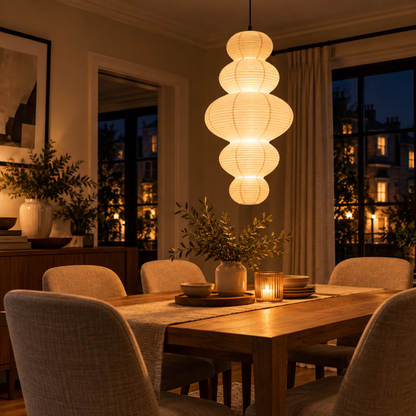 Layered Rice Paper Pendant Light
