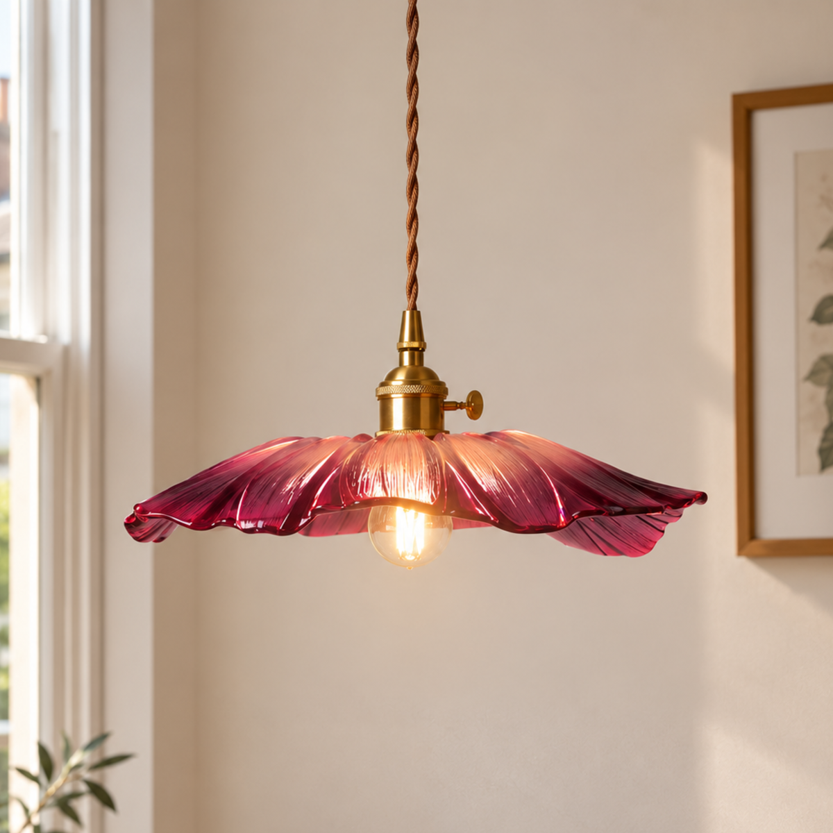 Modern Glass Flower Pendant Light