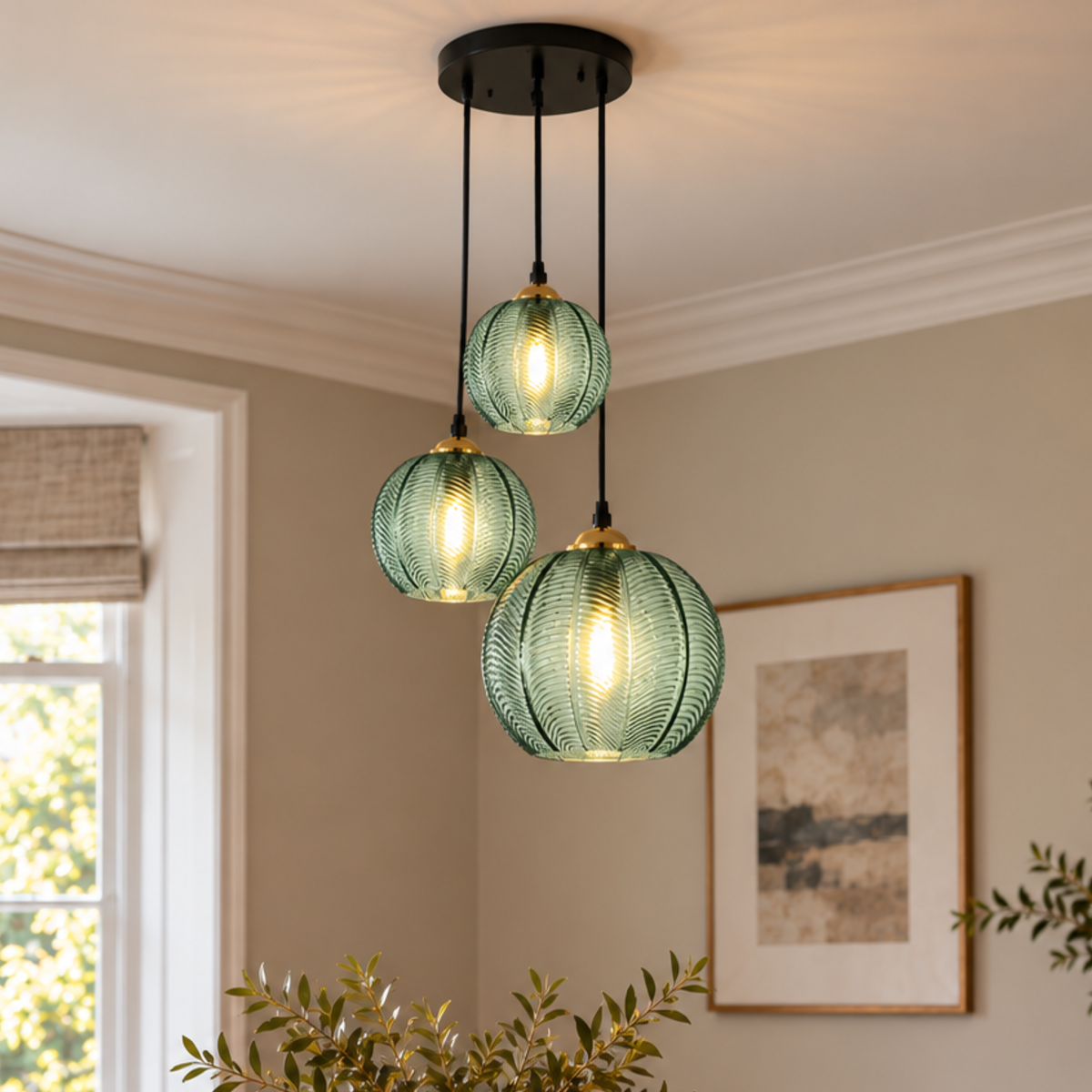 Modern Striped Glass Pendant Light