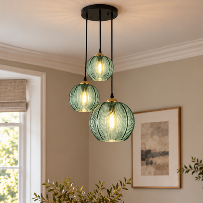 Modern Striped Glass Pendant Light