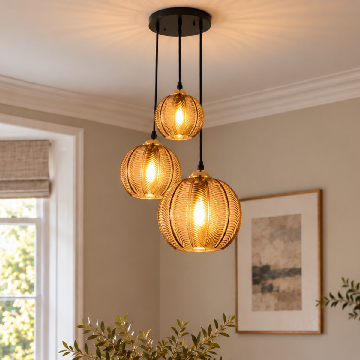Modern Striped Glass Pendant Light