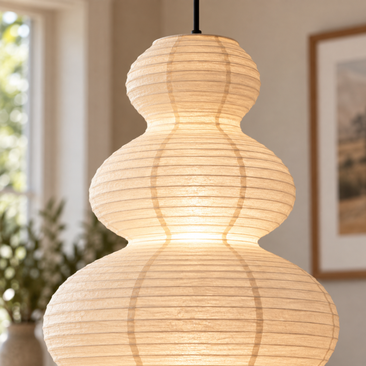 Layered Rice Paper Pendant Light