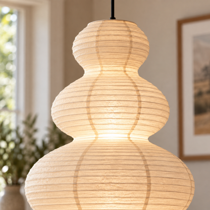 Layered Rice Paper Pendant Light