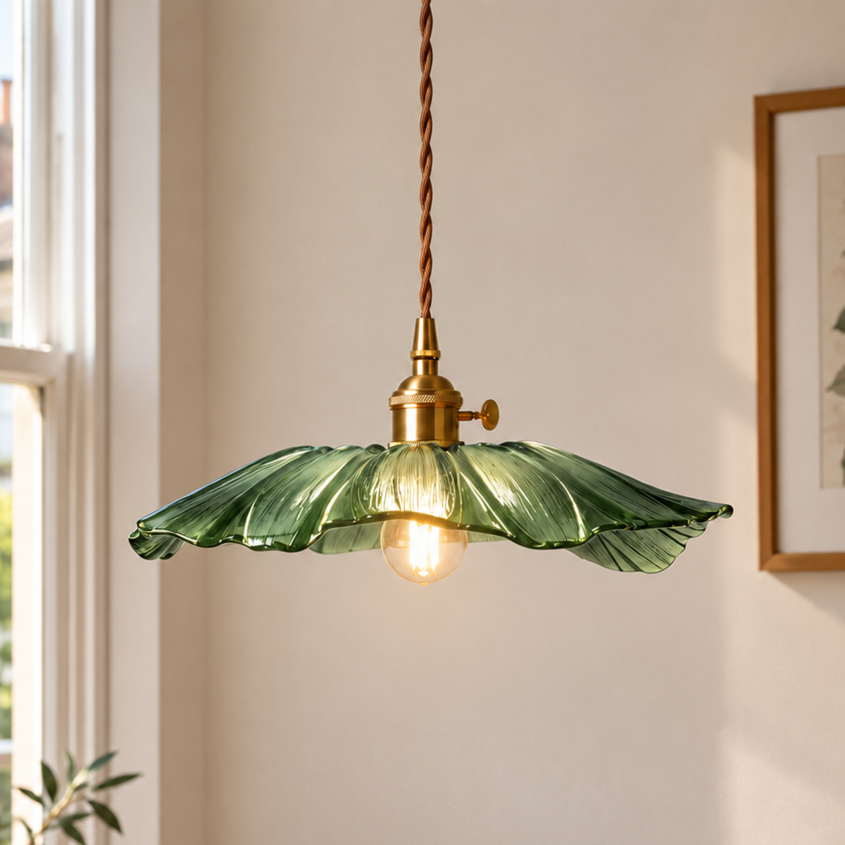 Modern Glass Flower Pendant Light
