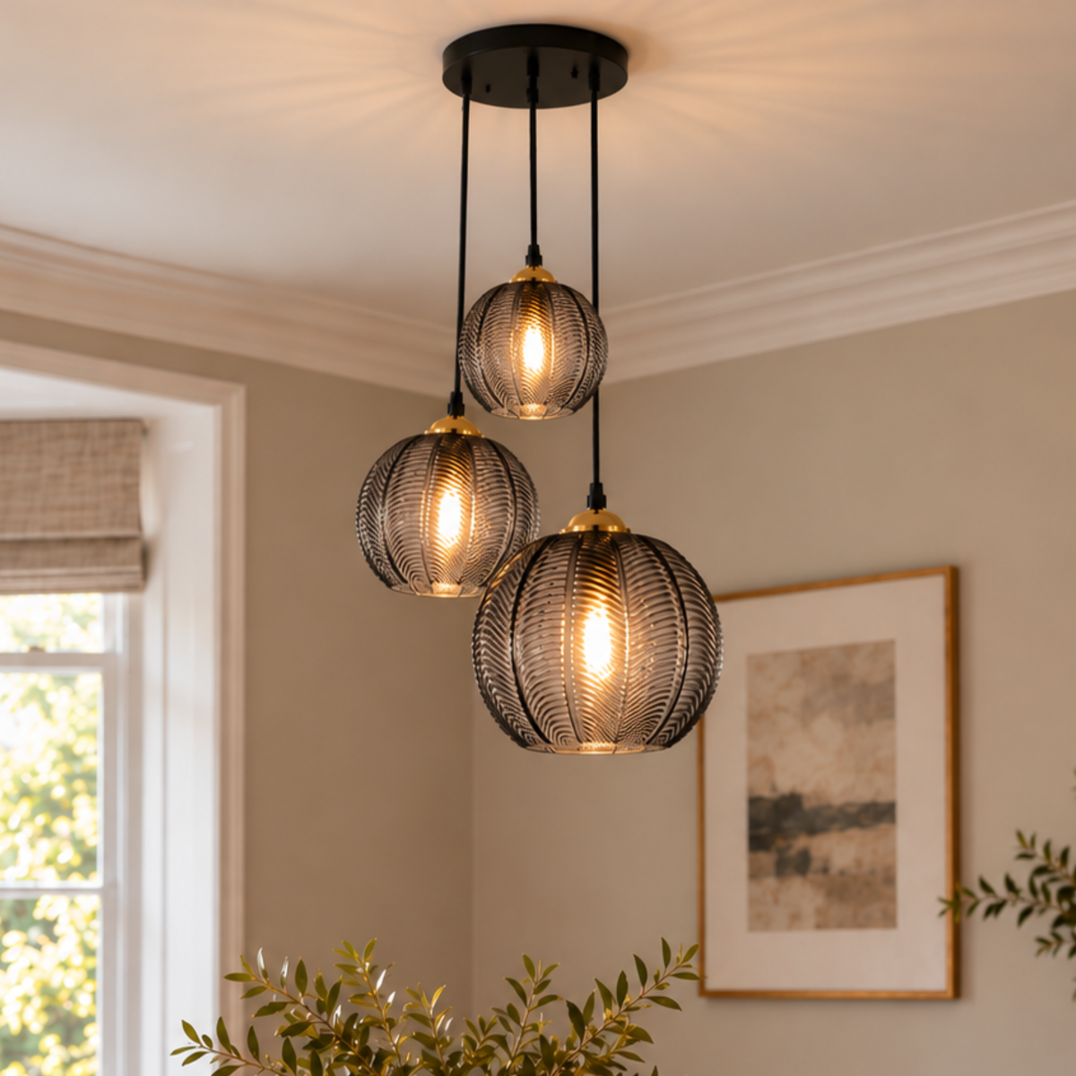 Modern Striped Glass Pendant Light