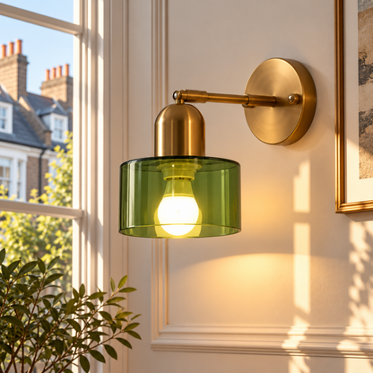 Bauhaus Colored Glass Wall Light