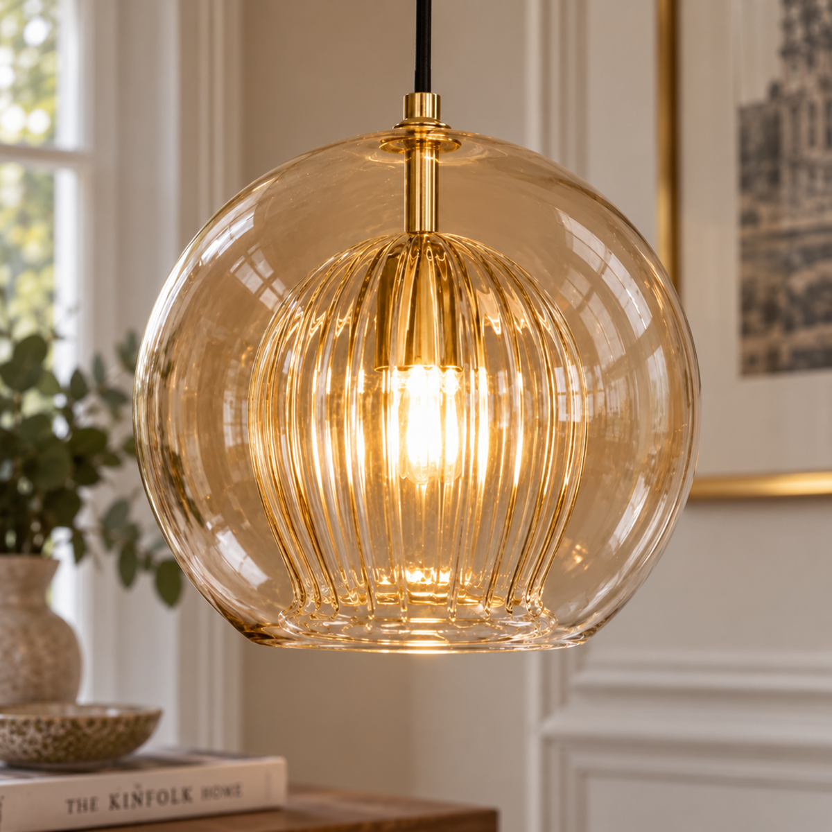 June Glass Globe Pendant Light