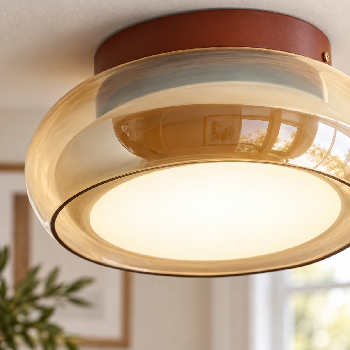 June Retro Glass Ceiling Light