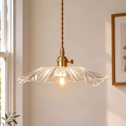 Modern Glass Flower Pendant Light
