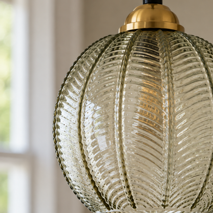 Glass Leaf Pattern Pendant Light