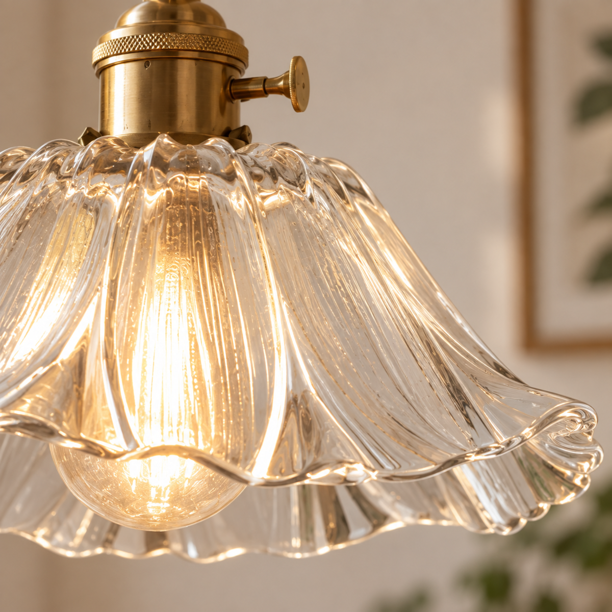 Modern Glass Flower Pendant Light