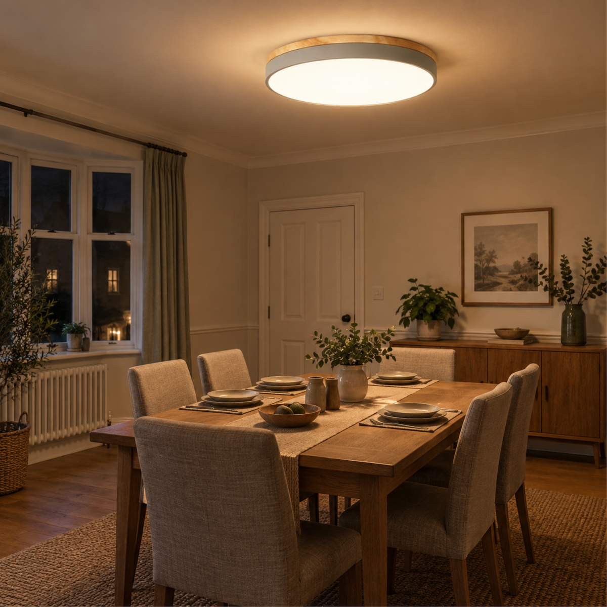 Round Disc Flush Mount Ceiling Light