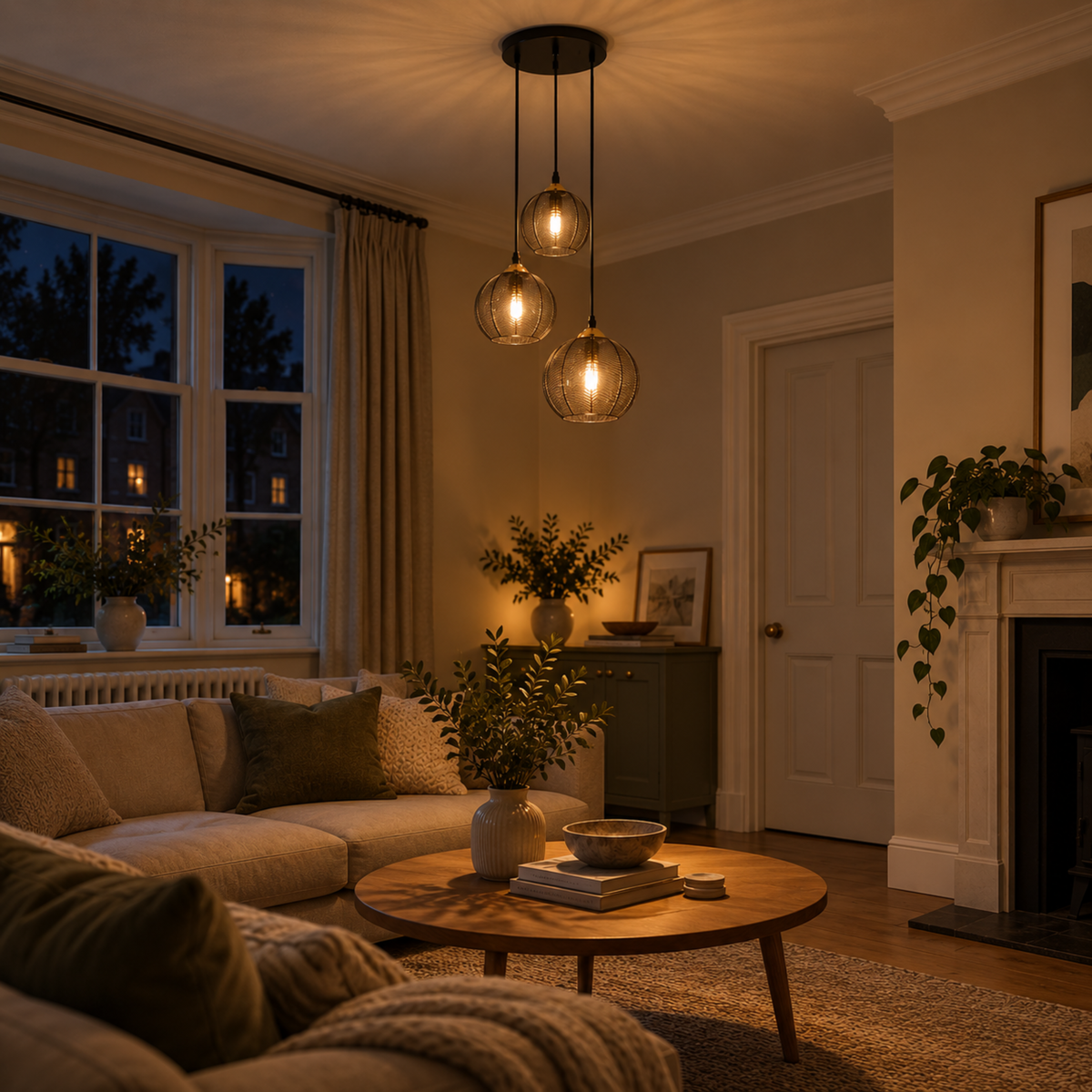 Modern Striped Glass Pendant Light