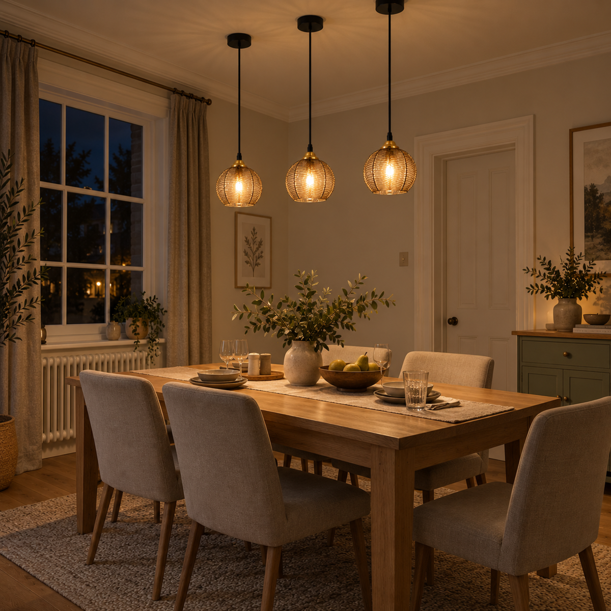 Modern Striped Glass Pendant Light