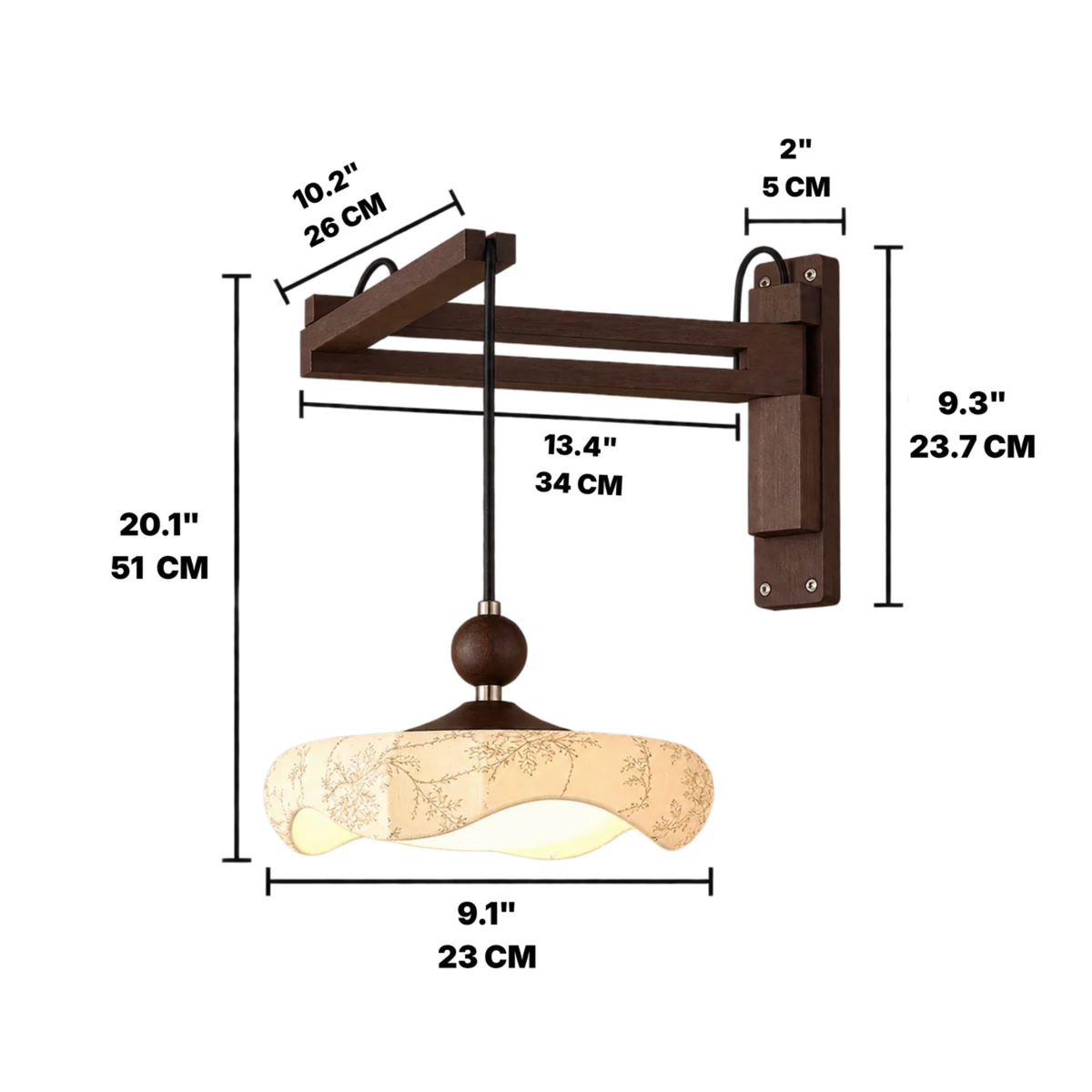 Retro LED Wall Light with Fabric Shade