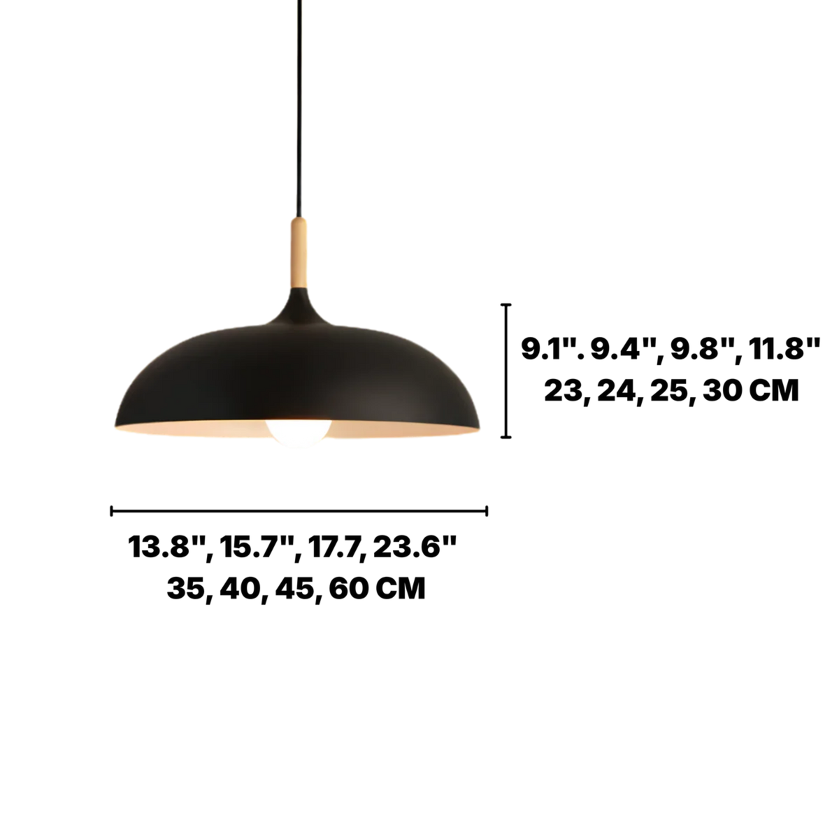 Minimalist Wood Aluminium Pendant Light