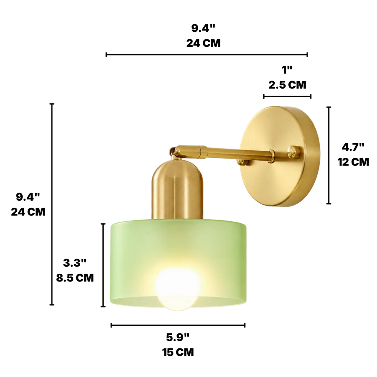 Bauhaus Colored Glass Wall Light