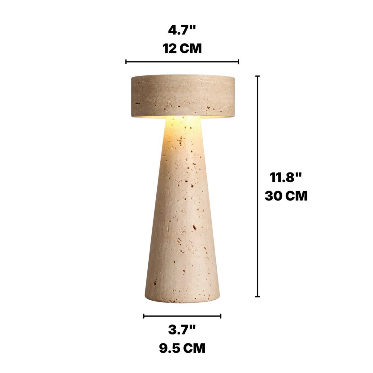 Modern Travertine LED Table Lamp