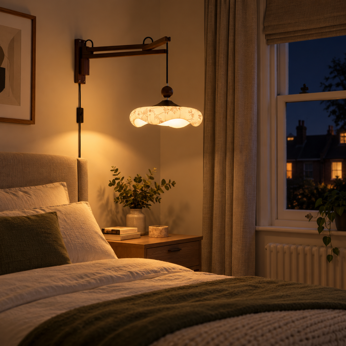 Retro LED Wall Light with Fabric Shade