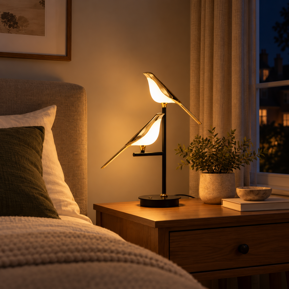 Nordic Golden Bird Table Lamp