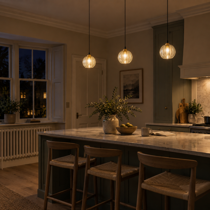 Glass Leaf Pattern Pendant Light