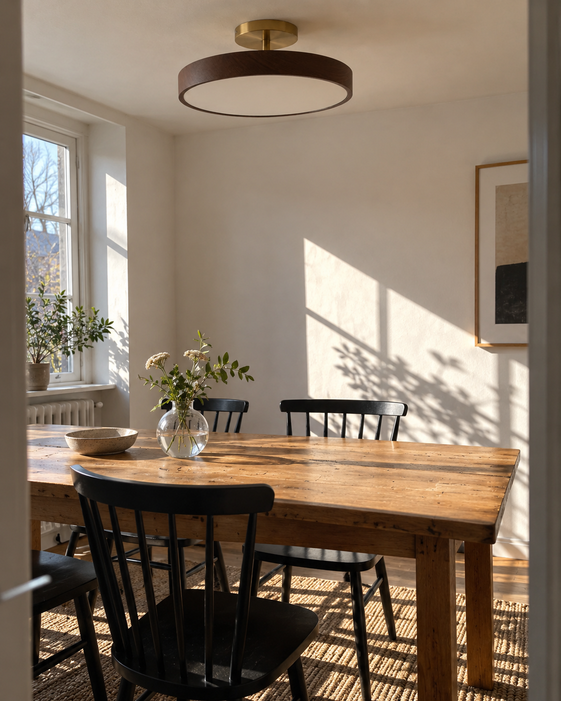 Lighting in a sunlit home interior